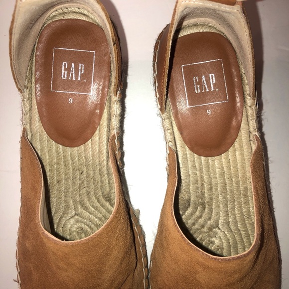 GAP Suede Ankle Strap Boho Espadrille Wedge bohemian leather - Picture 6 of 6